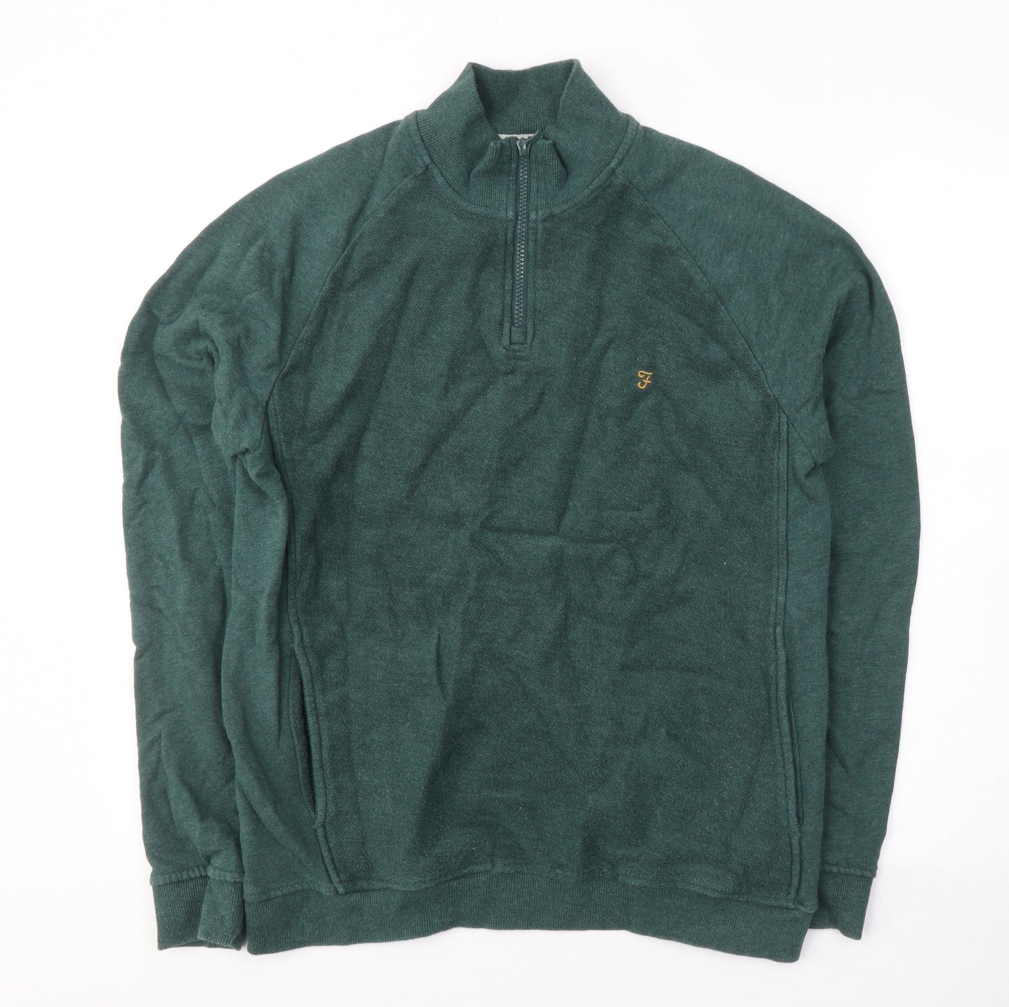Farah Mens Green  Cotton Pullover Sweatshirt Size M