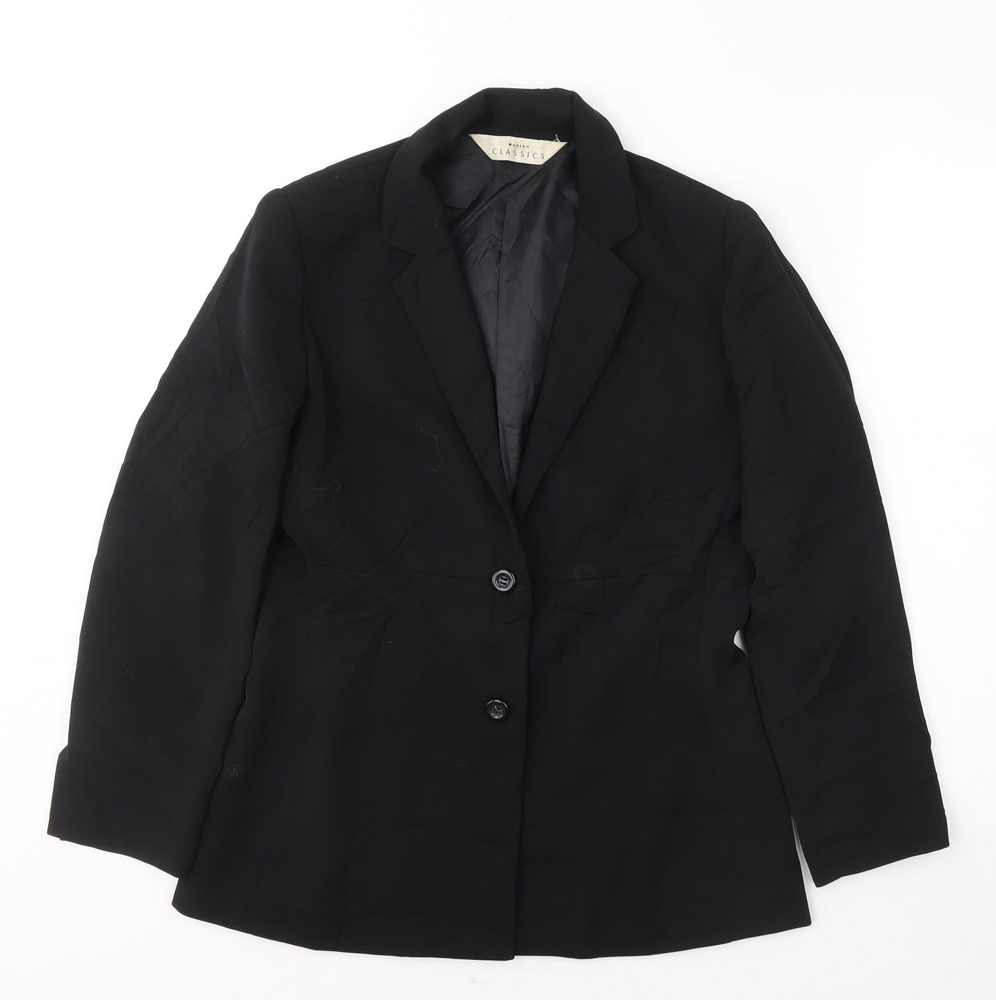 Classics moder Womens Black  Polyester Jacket Suit Jacket Size 10
