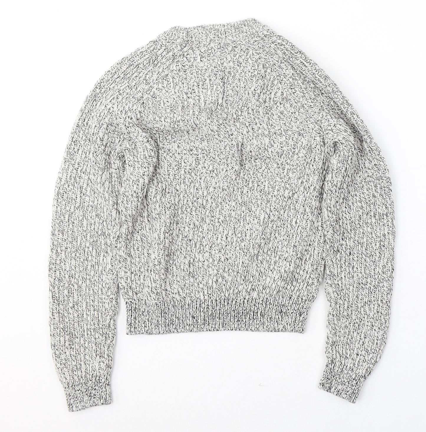 H&M Womens Grey Round Neck  Cotton Pullover Jumper Size XS