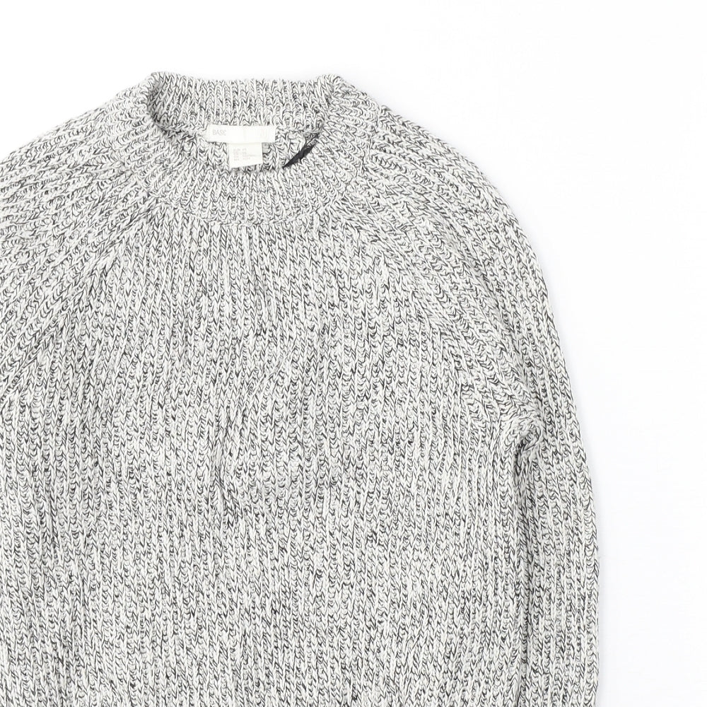 H&M Womens Grey Round Neck  Cotton Pullover Jumper Size XS