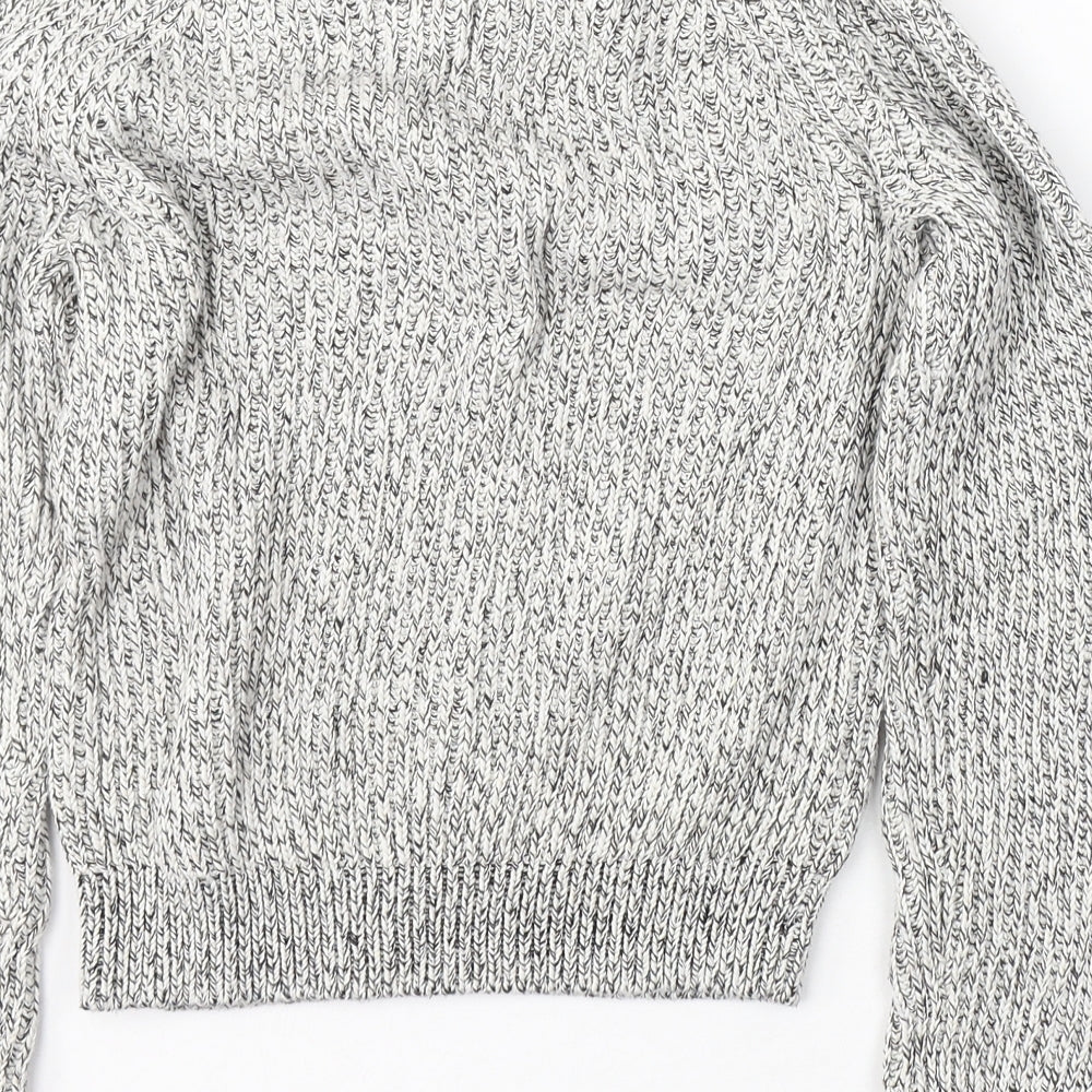 H&M Womens Grey Round Neck  Cotton Pullover Jumper Size XS