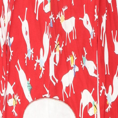 Leigh Tucker Boys Red Geometric Cotton  One Piece Size 7-8 Years  Button - Christmas