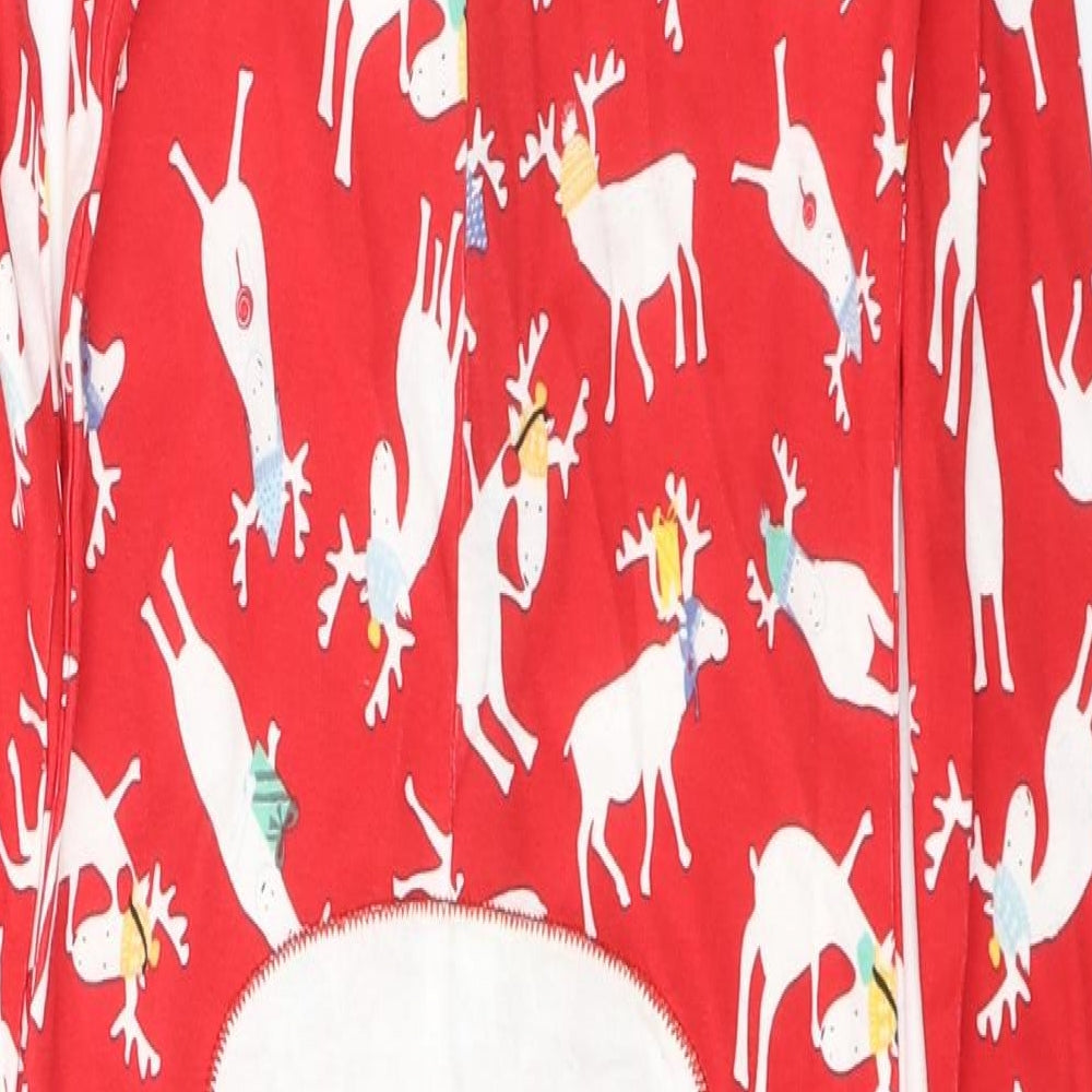 Leigh Tucker Boys Red Geometric Cotton  One Piece Size 7-8 Years  Button - Christmas