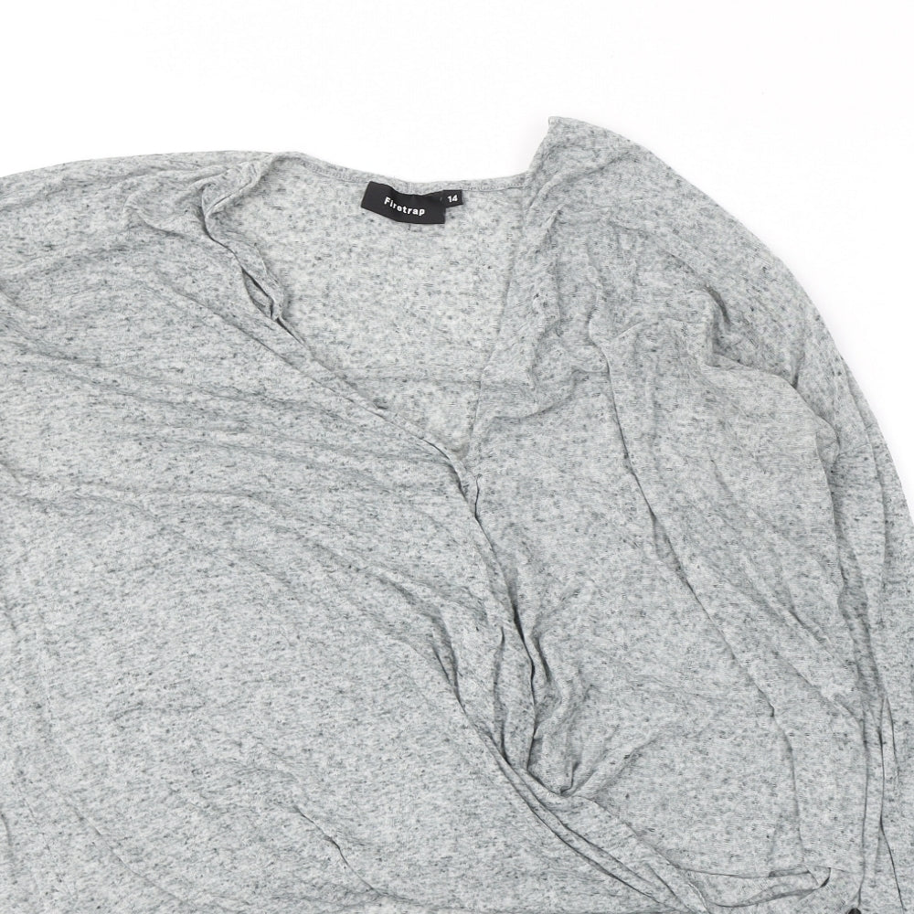 Firetrap Womens Grey  Viscose Jersey T-Shirt Size 14 Round Neck