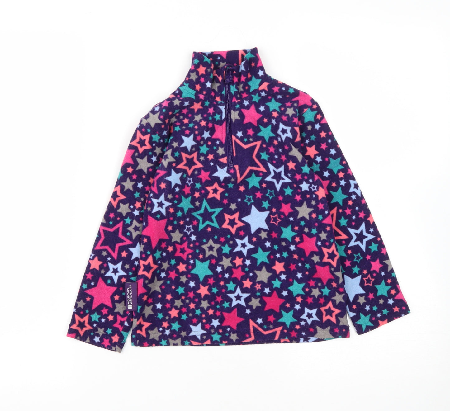 Mountain Warehouse Girls Multicoloured  Polyester Pullover Sweatshirt Size 5-6 Years  Zip - Star Print