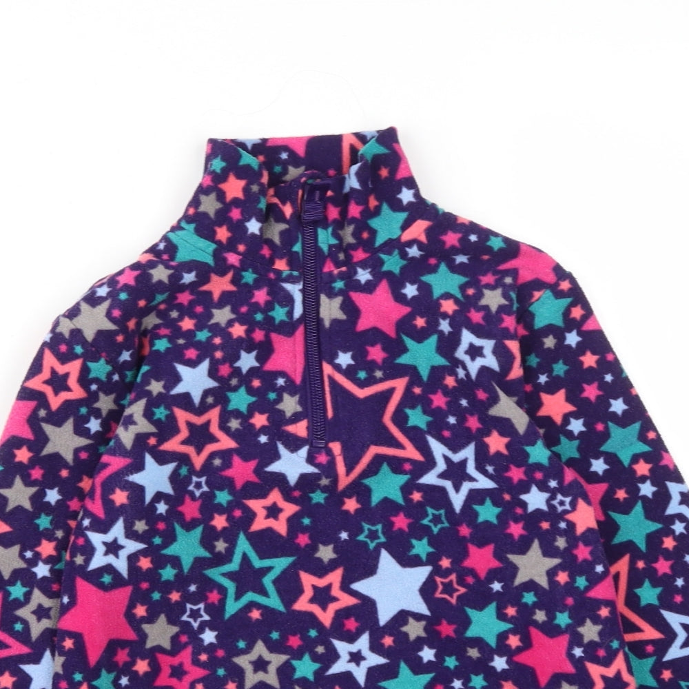 Mountain Warehouse Girls Multicoloured  Polyester Pullover Sweatshirt Size 5-6 Years  Zip - Star Print