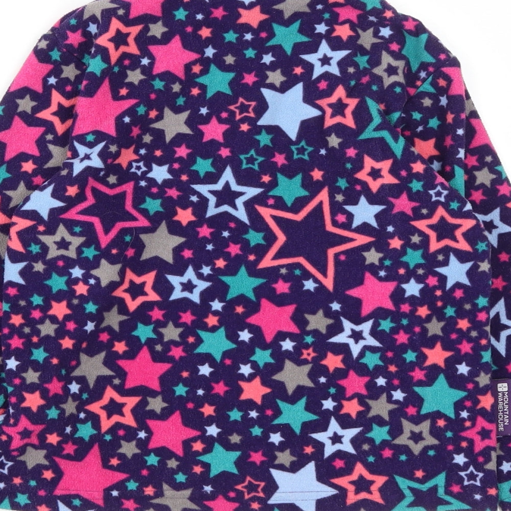 Mountain Warehouse Girls Multicoloured  Polyester Pullover Sweatshirt Size 5-6 Years  Zip - Star Print