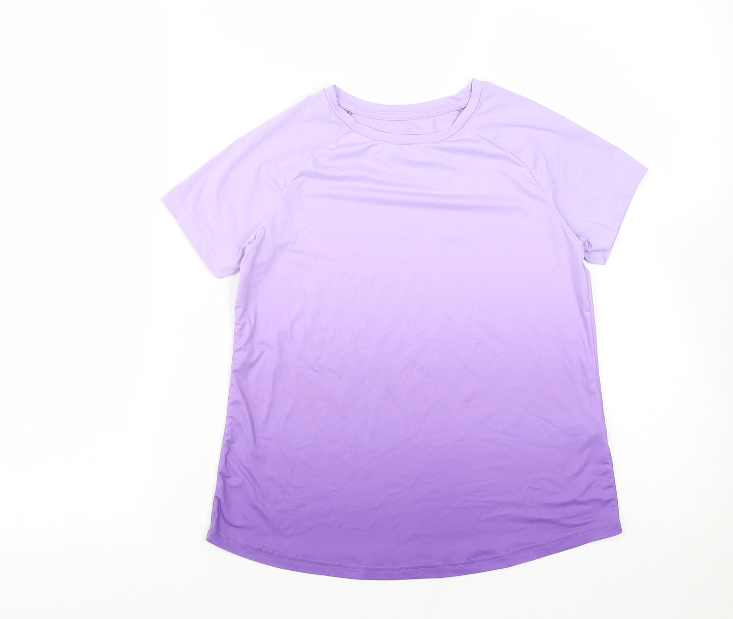 Dunnes Stores Girls Purple  Polyester Basic T-Shirt Size 9-10 Years Round Neck