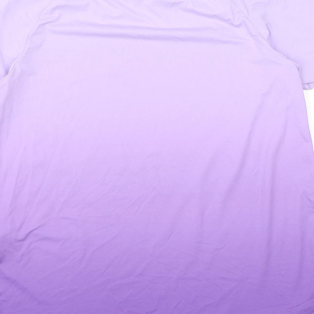 Dunnes Stores Girls Purple  Polyester Basic T-Shirt Size 9-10 Years Round Neck