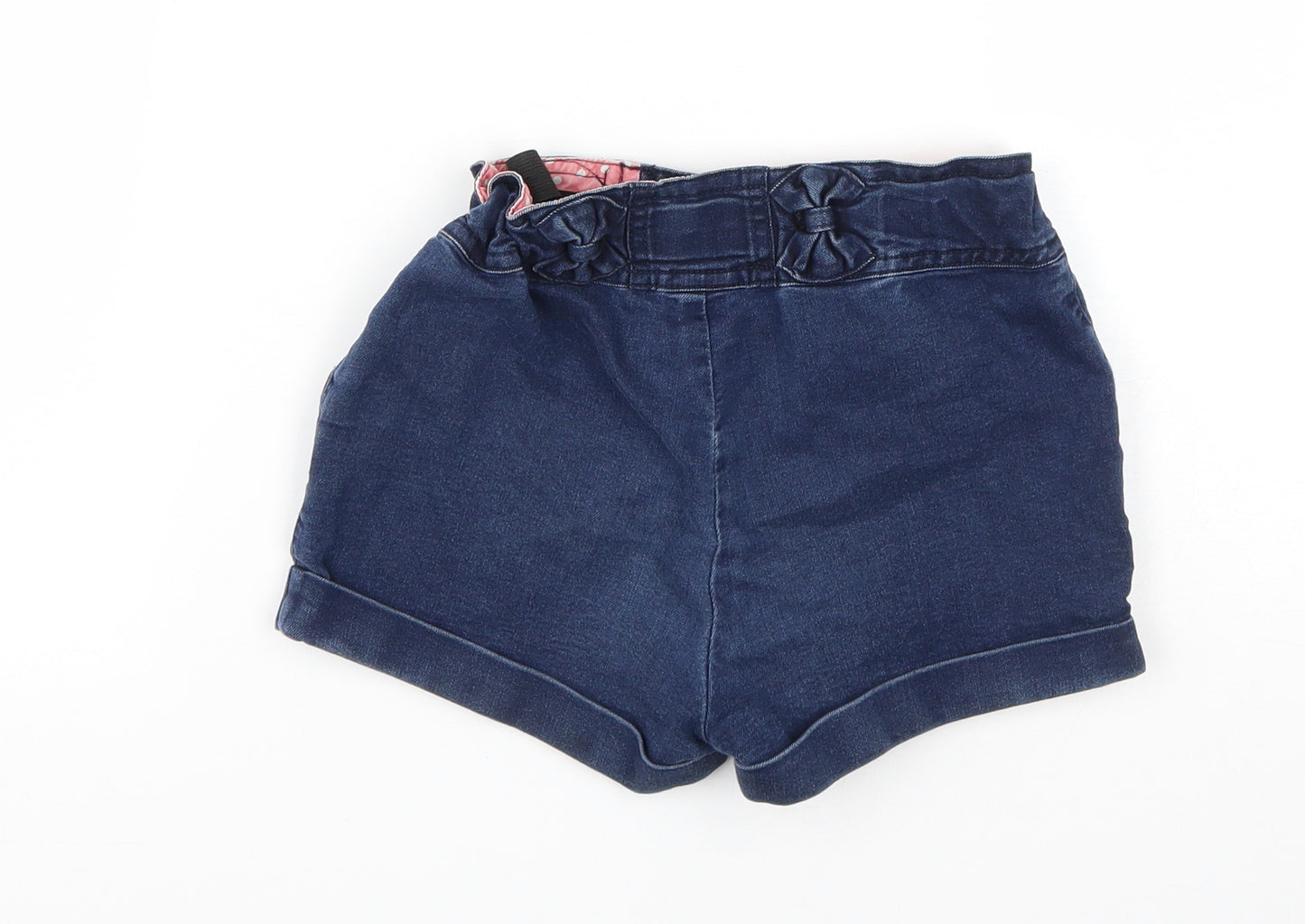 TU Girls Blue  Cotton Chino Shorts Size 7 Years  Regular Buckle