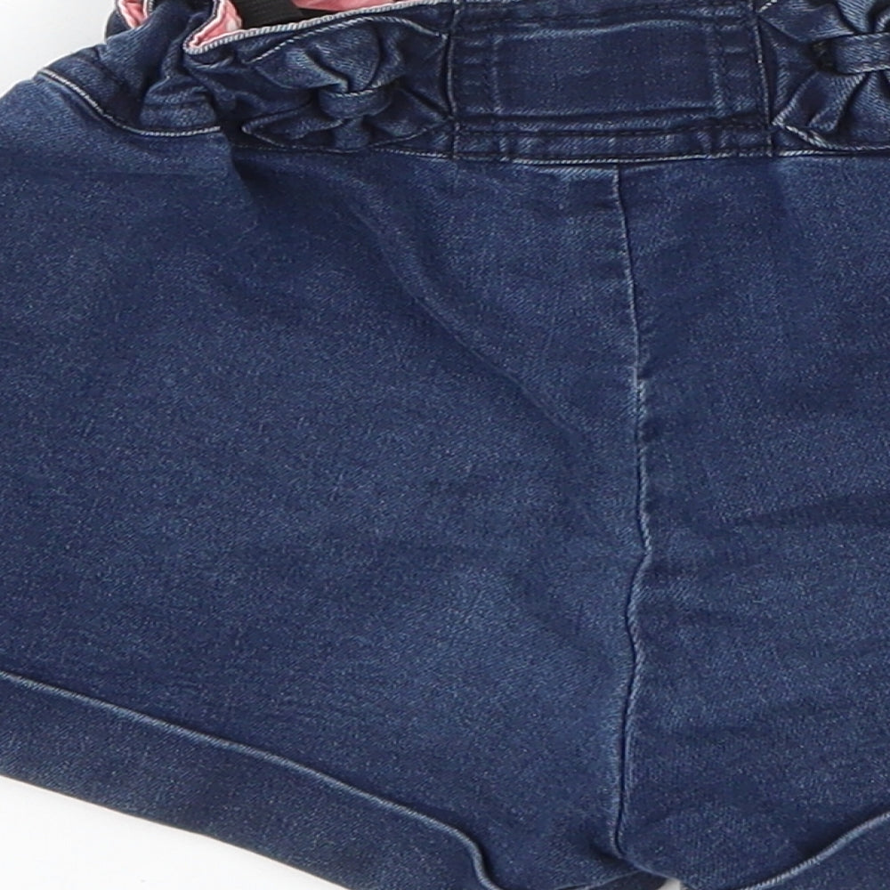 TU Girls Blue  Cotton Chino Shorts Size 7 Years  Regular Buckle