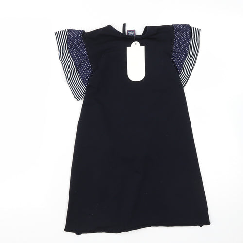 Sailor Tom Girls Blue  Cotton T-Shirt Dress  Size 8 Years  Round Neck