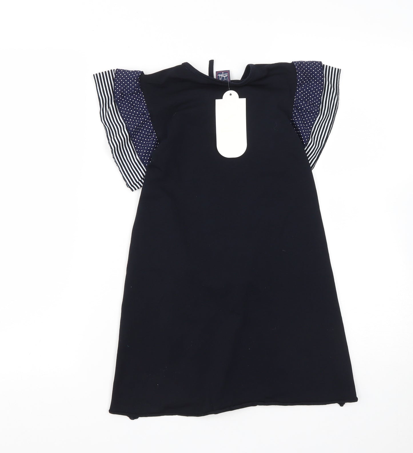 Sailor Tom Girls Blue  Cotton T-Shirt Dress  Size 8 Years  Round Neck