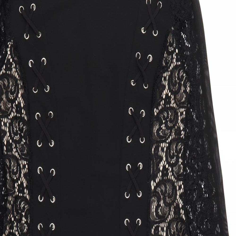 Parisian Womens Black  Polyester A-Line  Size 12  Scoop Neck Zip