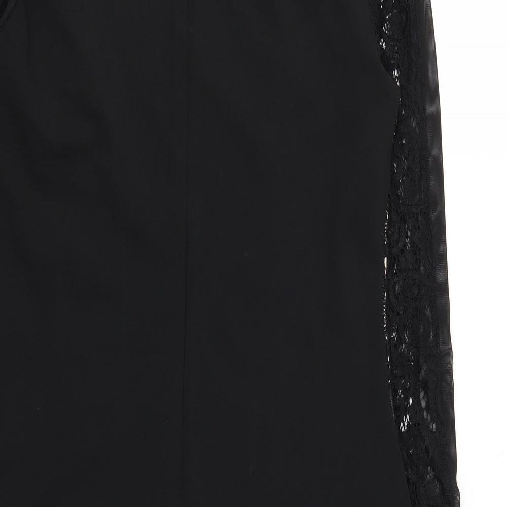 Parisian Womens Black  Polyester A-Line  Size 12  Scoop Neck Zip