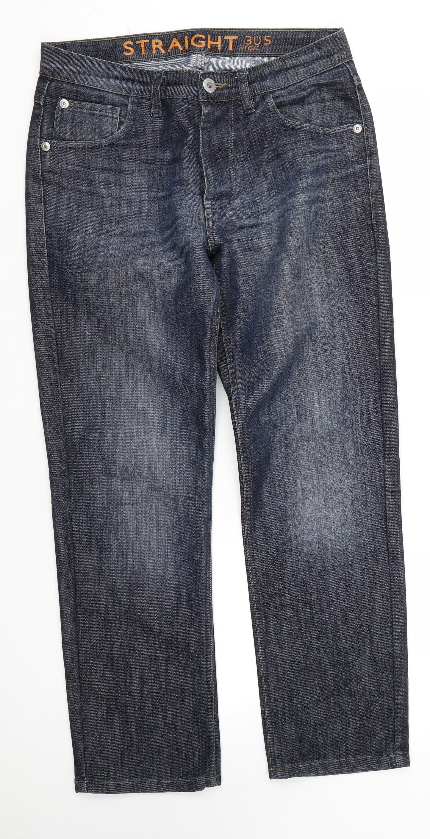 NEXT Mens Blue  Cotton Skinny Jeans Size 30 in L29 in Regular Buckle