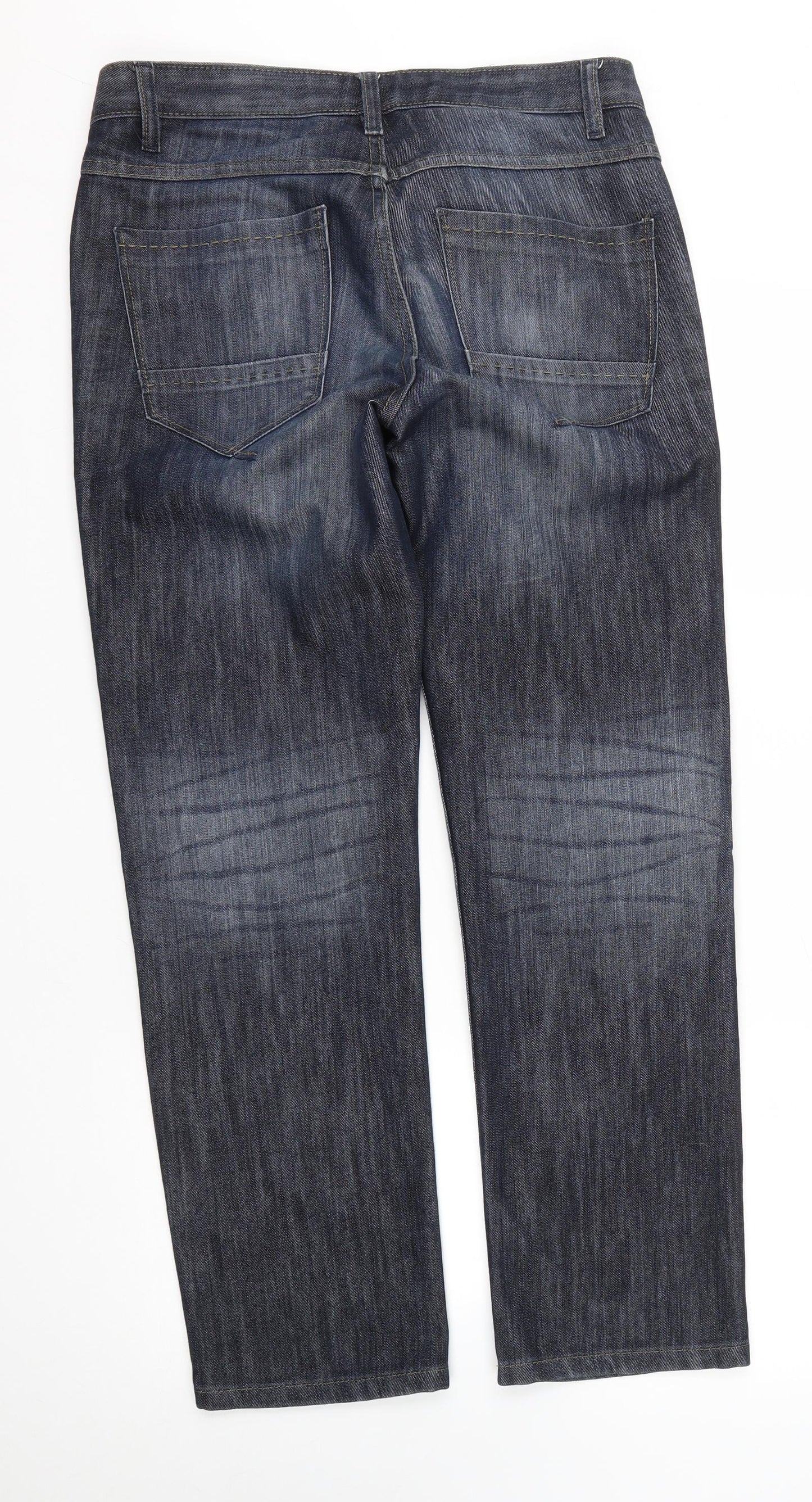 NEXT Mens Blue  Cotton Skinny Jeans Size 30 in L29 in Regular Buckle