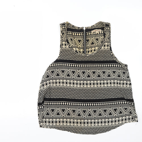 Glamorous Womens Multicoloured Geometric Polyester Camisole Blouse Size 10 Round Neck