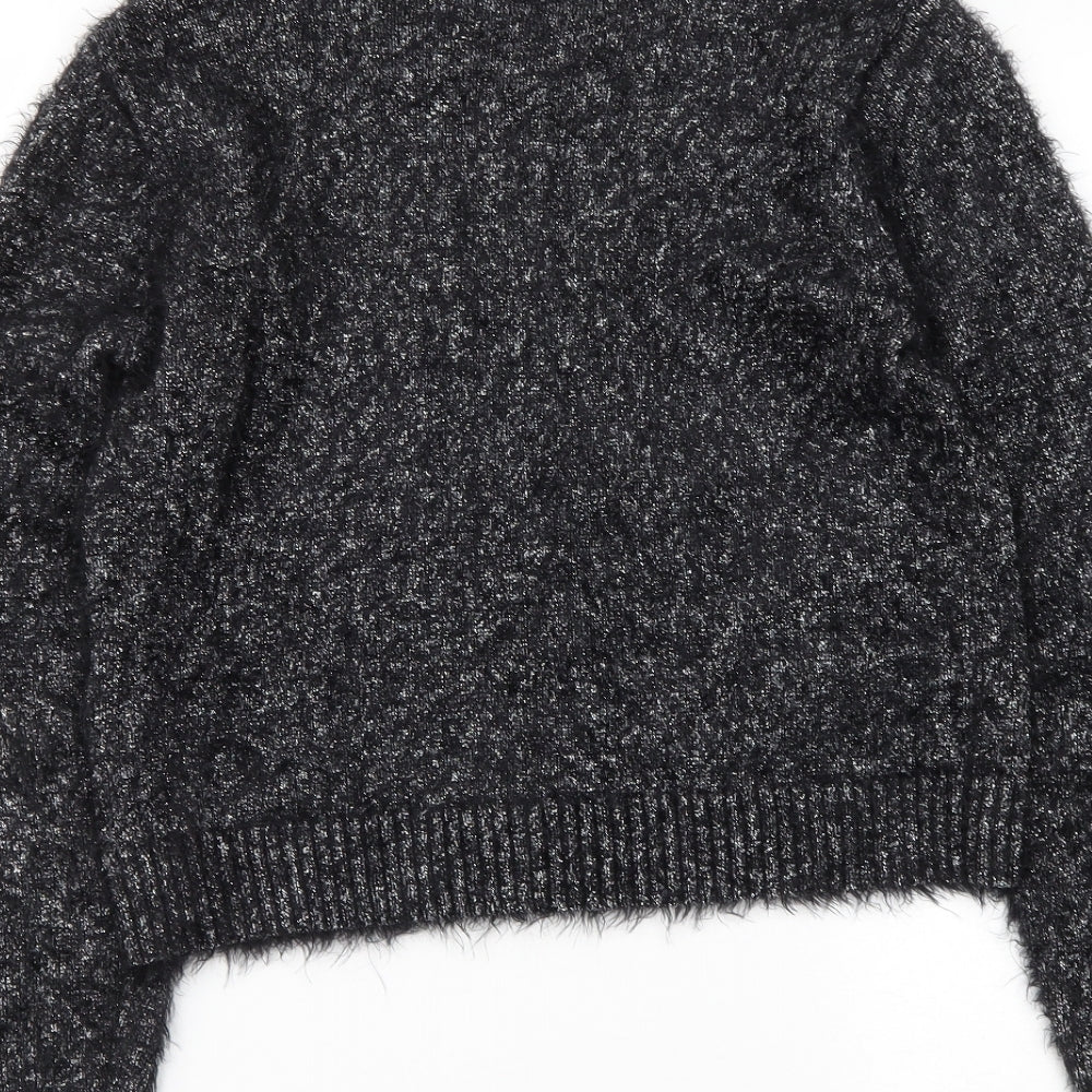 Marks and Spencer Womens Black Round Neck  Polyamide Pullover Jumper Size 10