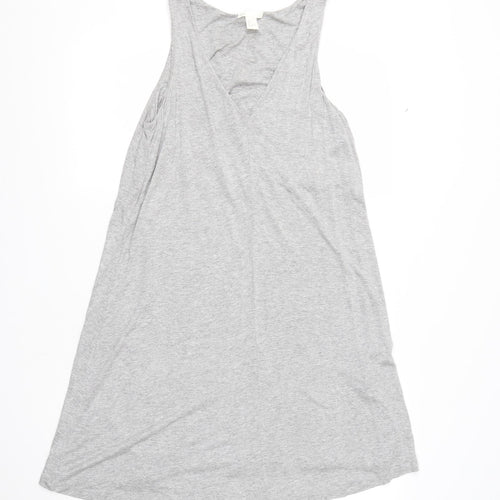 H&M Womens Grey  Viscose Basic Tank Size S V-Neck
