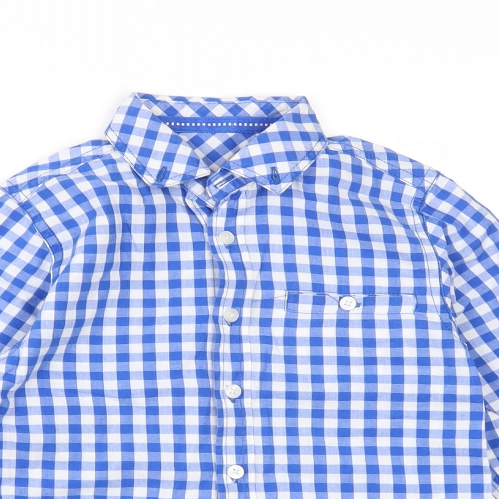 Dunnes Stores Boys Blue Paisley Cotton Basic Button-Up Size 2-3 Years Collared Button