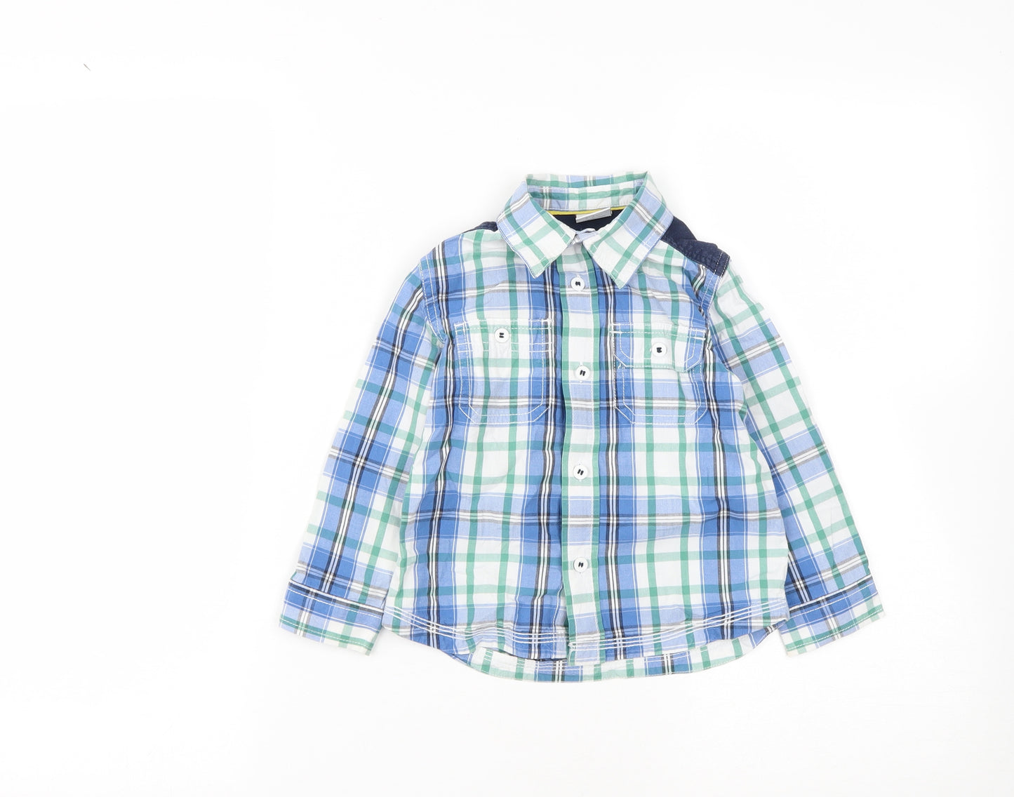 Mini Club Boys Multicoloured Plaid Cotton Basic Button-Up Size 2-3 Years Collared Button