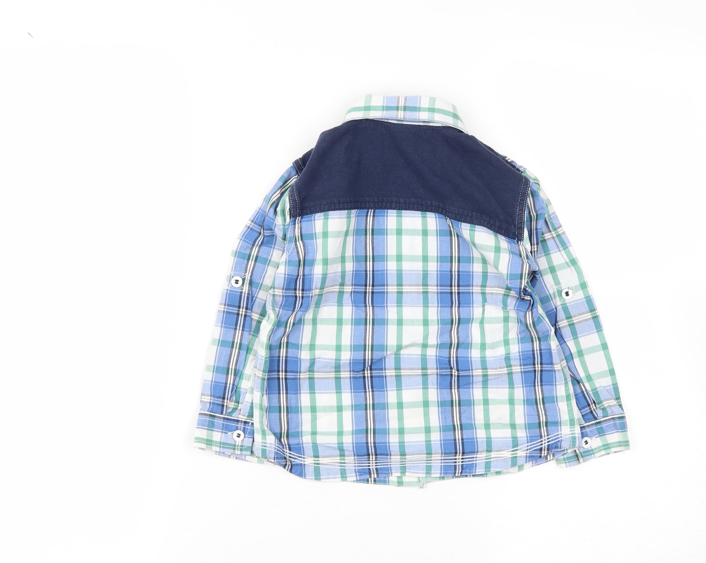 Mini Club Boys Multicoloured Plaid Cotton Basic Button-Up Size 2-3 Years Collared Button