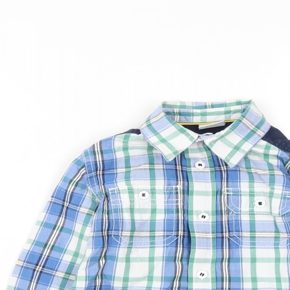 Mini Club Boys Multicoloured Plaid Cotton Basic Button-Up Size 2-3 Years Collared Button
