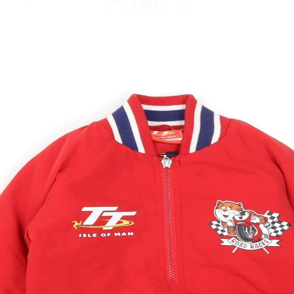 TT Isle of Man Baby Red   Jacket  Size 12-18 Months   Zip