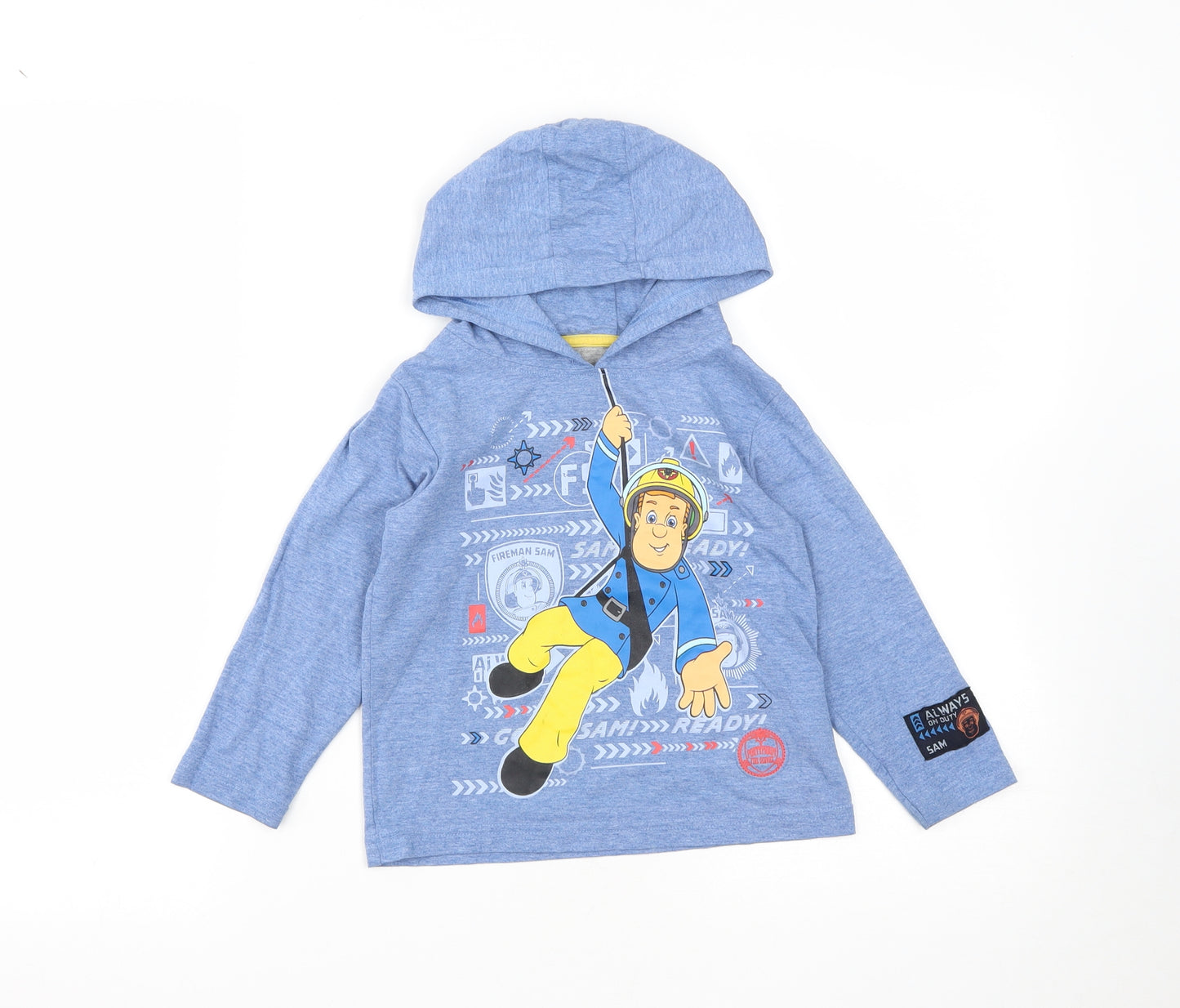 Marks and Spencer Boys Blue  Cotton Pullover Hoodie Size 3-4 Years   - Fireman Sam