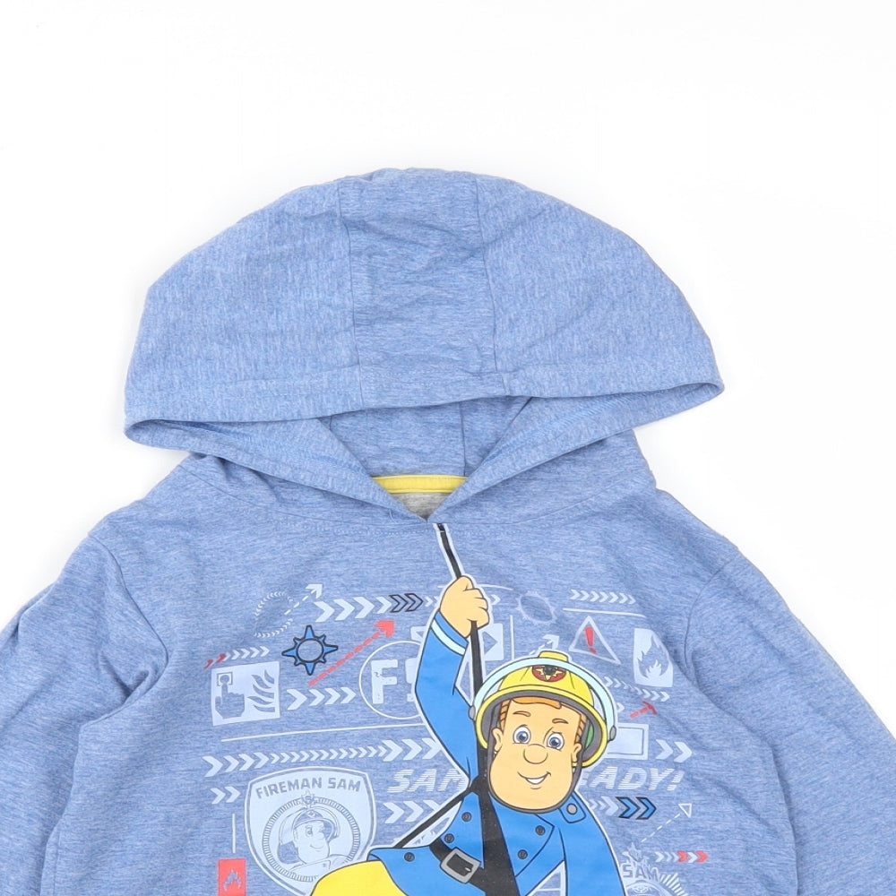 Marks and Spencer Boys Blue  Cotton Pullover Hoodie Size 3-4 Years   - Fireman Sam