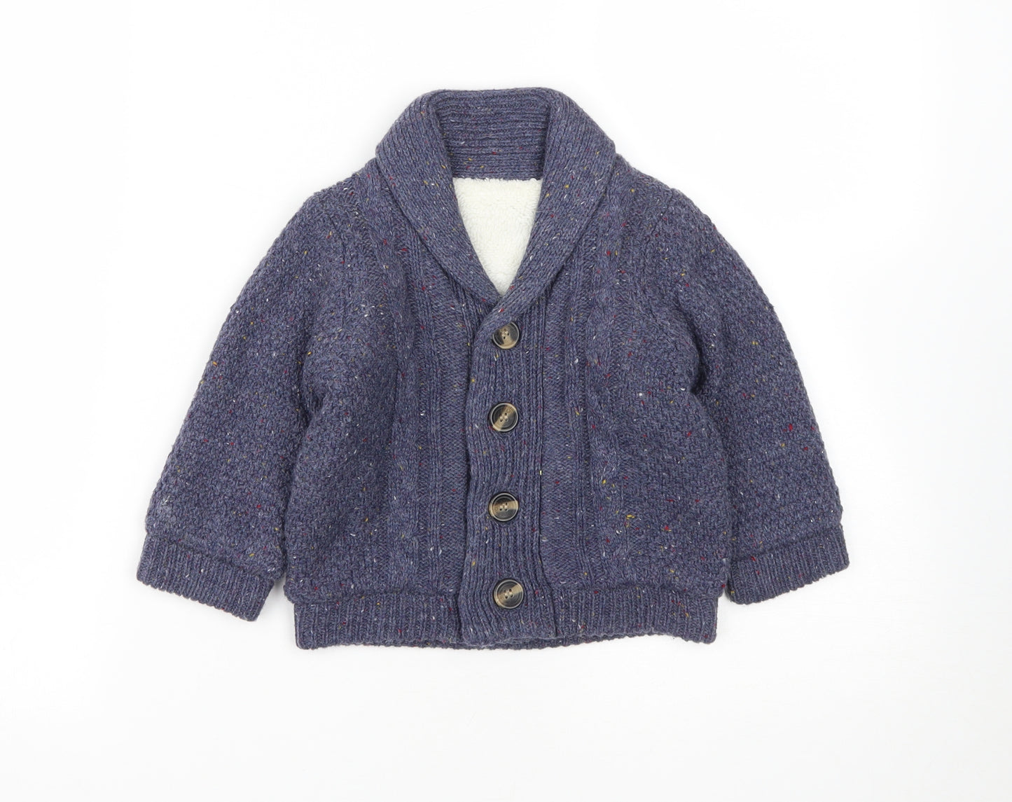 Nutmeg Boys Blue  Acrylic Cardigan Jumper Size 18-24 Months  Button