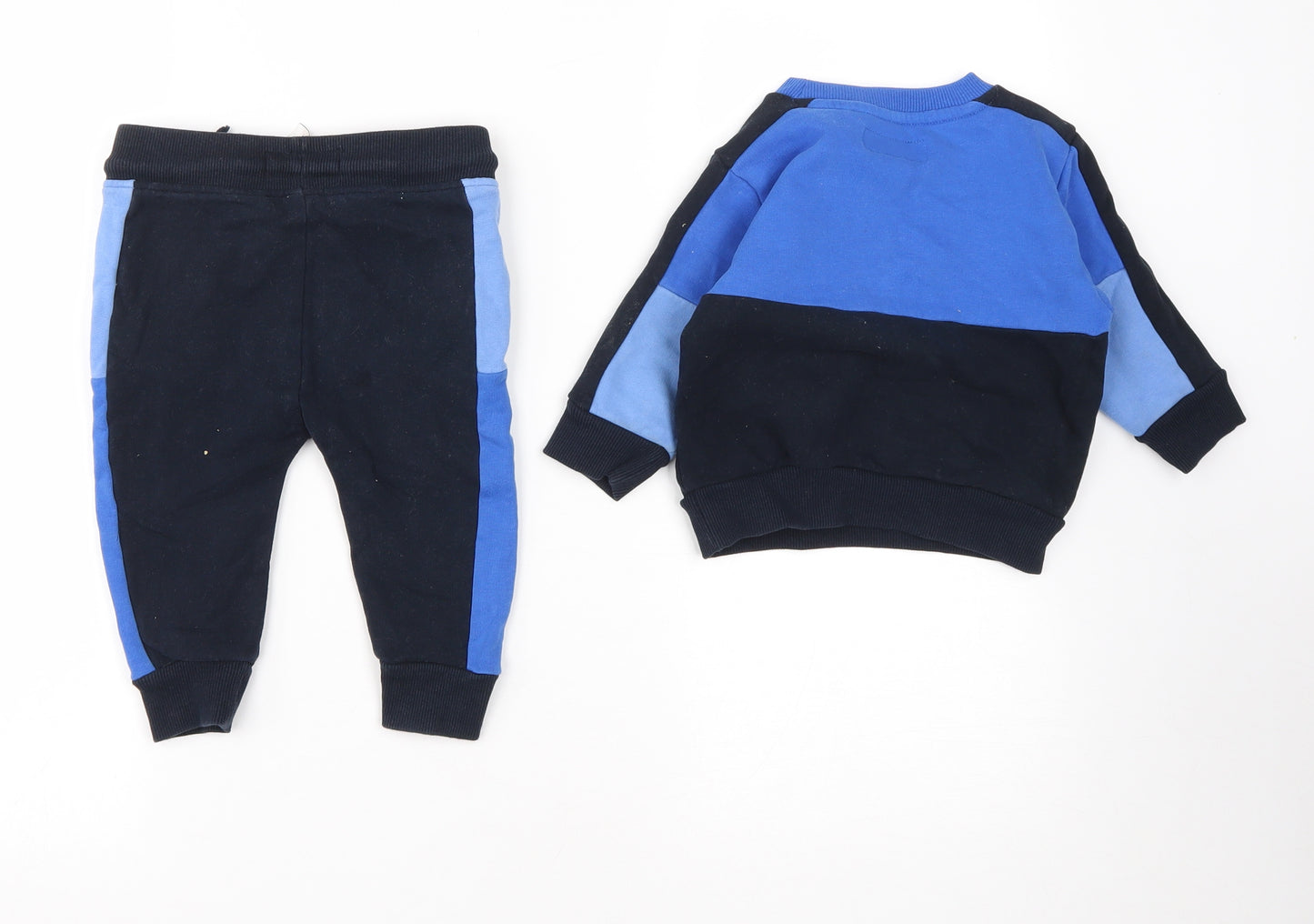 NEXT Boys Blue  Cotton Trousers Set Outfit/Set Size 9-12 Months  Drawstring