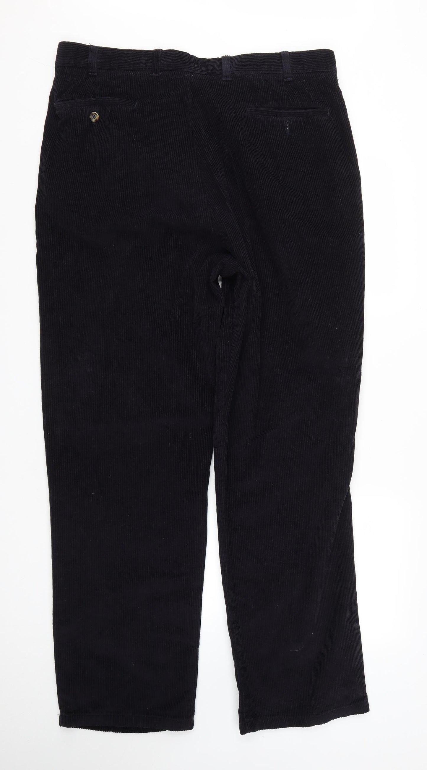 Dunnes Stores Mens Blue  Cotton Trousers  Size 38 in L33 in Regular Zip