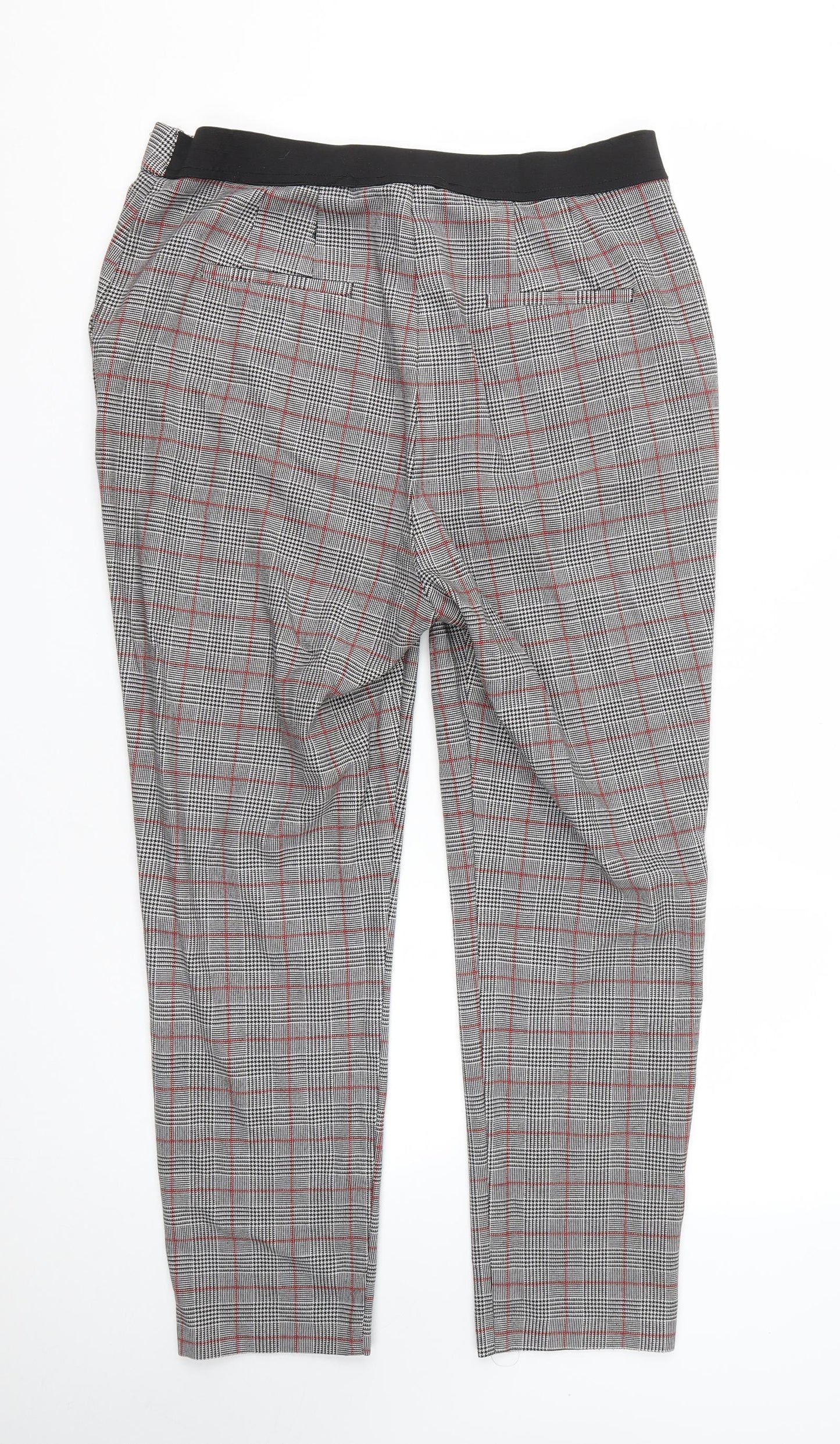 V By Very Womens Green Plaid Polyester Trousers  Size 14 L27 in Regular Zip