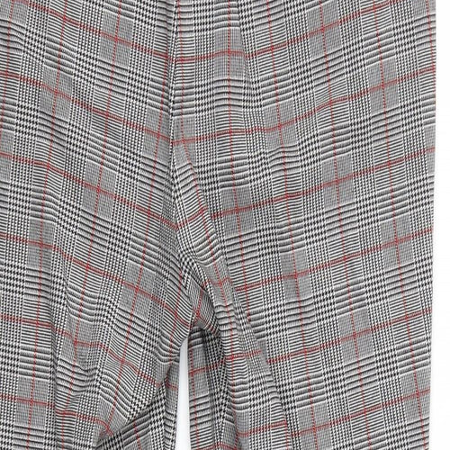 V By Very Womens Green Plaid Polyester Trousers  Size 14 L27 in Regular Zip