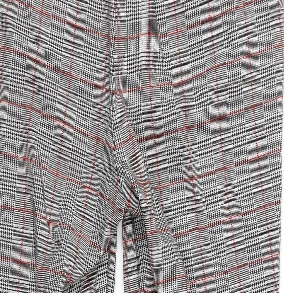 V By Very Womens Green Plaid Polyester Trousers  Size 14 L27 in Regular Zip