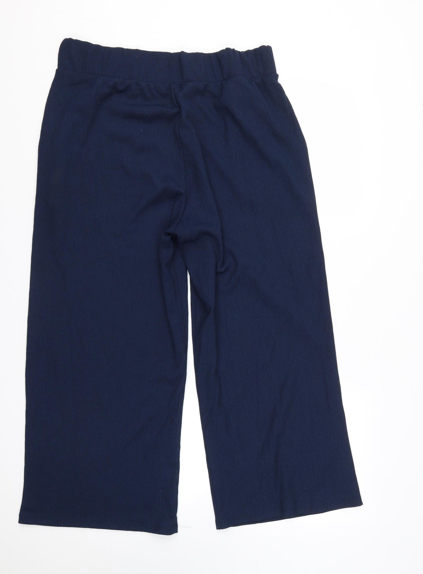 Matalan Womens Blue  Polyester Cropped Trousers Size 14 L24 in Regular