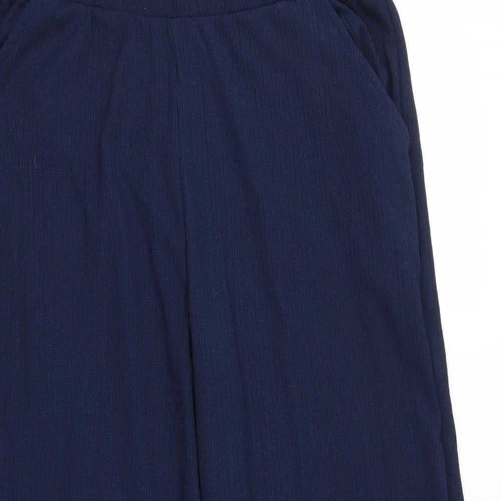 Matalan Womens Blue  Polyester Cropped Trousers Size 14 L24 in Regular