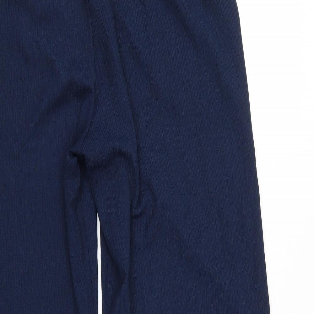 Matalan Womens Blue  Polyester Cropped Trousers Size 14 L24 in Regular