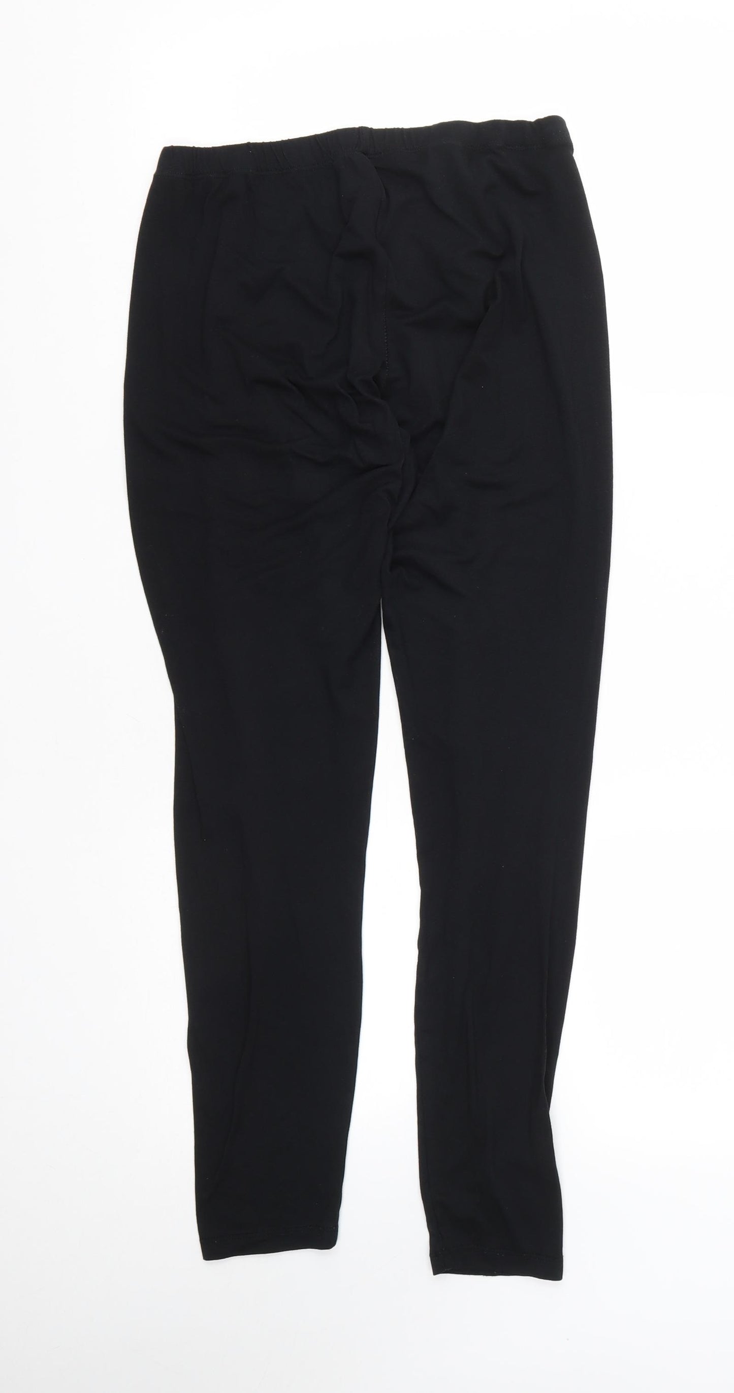 Brave Soul Womens Black  Polyester Cropped Leggings Size S L27 in