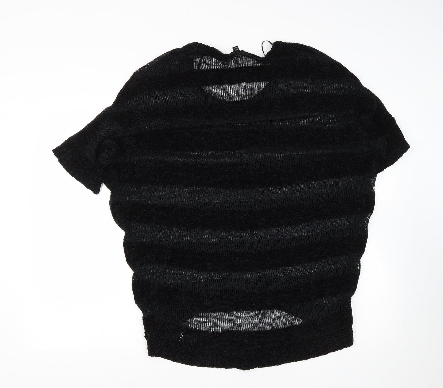 Topshop Womens Black Round Neck  Cotton Pullover Jumper Size 8