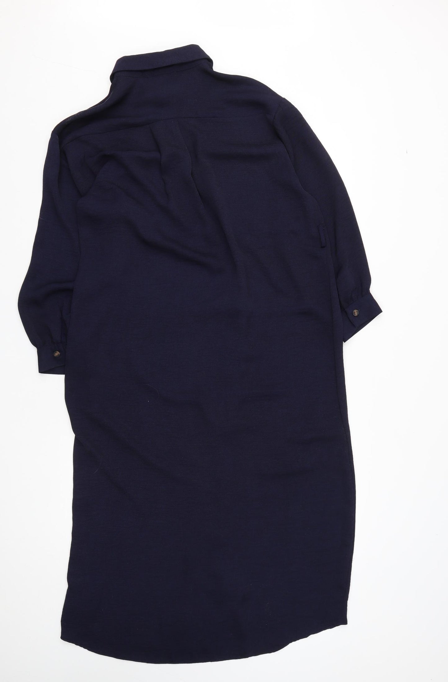 Primark Womens Blue  Polyester Shirt Dress  Size 12  Collared Button