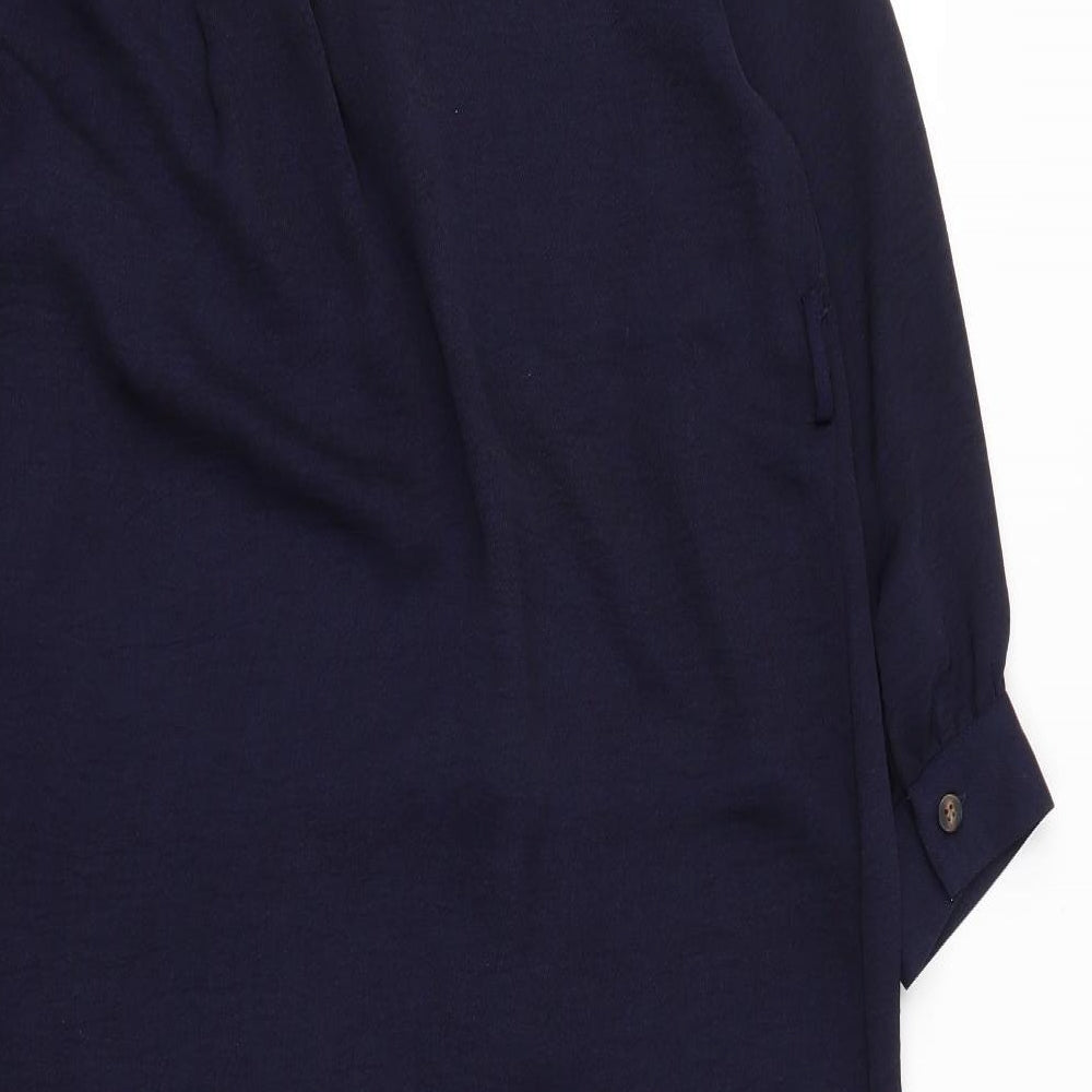 Primark Womens Blue  Polyester Shirt Dress  Size 12  Collared Button