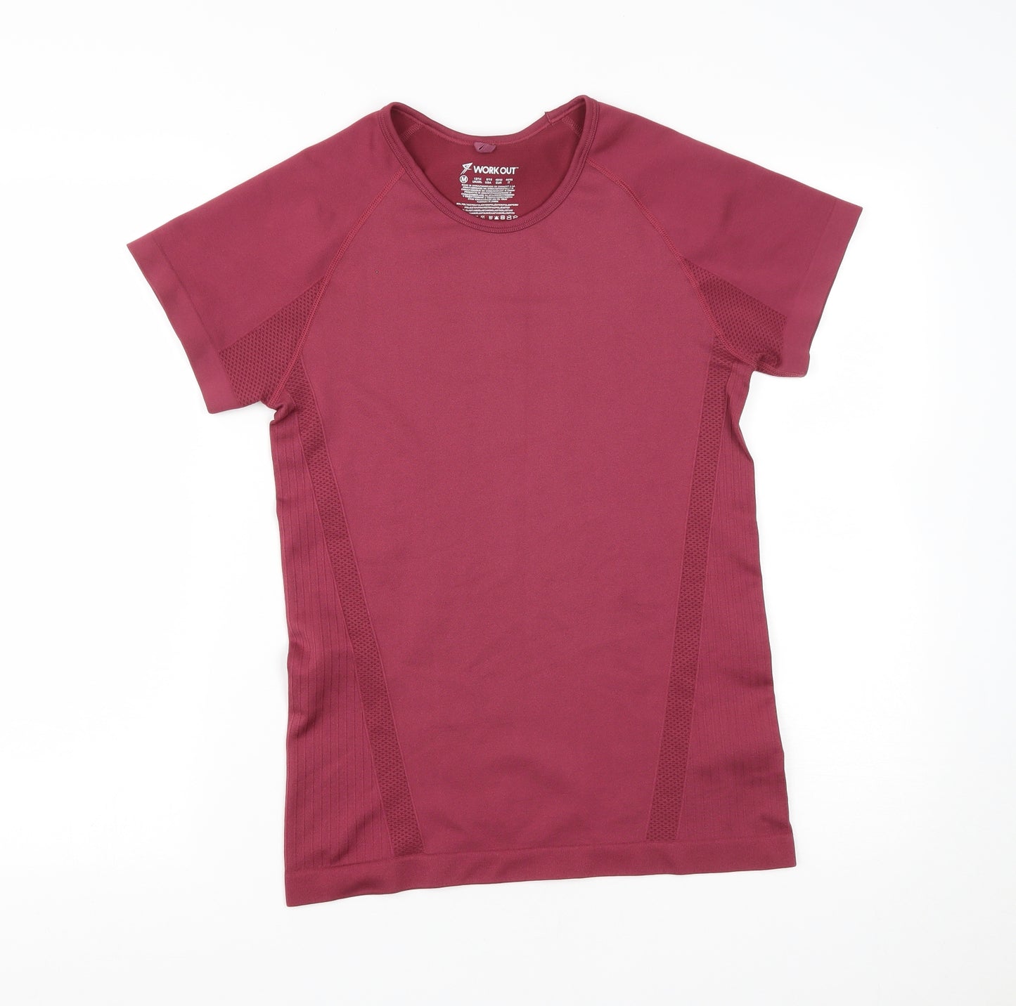 Primark Womens Red  Polyester Basic T-Shirt Size M Round Neck  - size 12-14