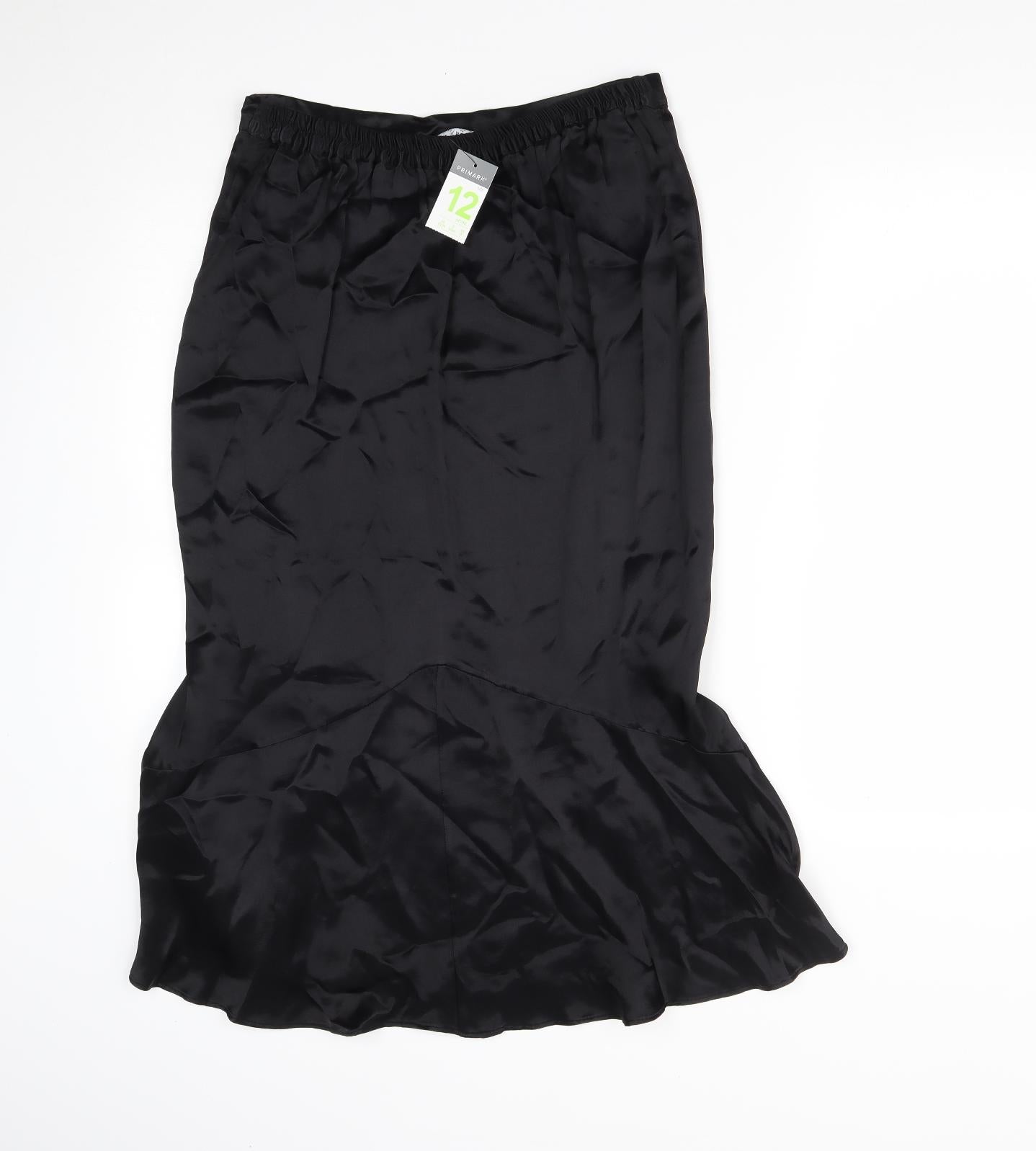 Primark Womens Black  Viscose Maxi Skirt Size 12
