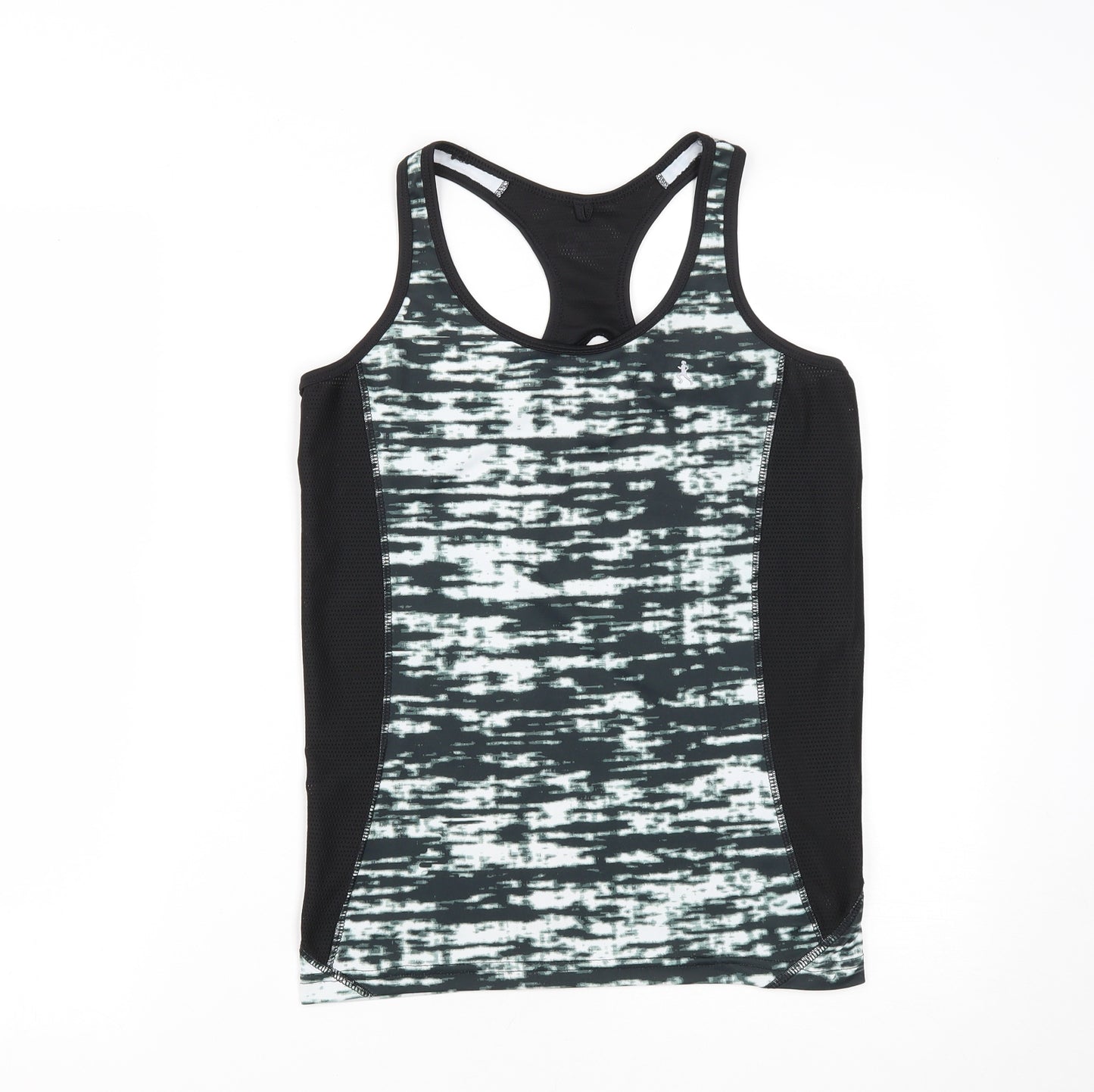 Atmosphere Womens Black Geometric Polyester Basic Tank Size 12 Round Neck