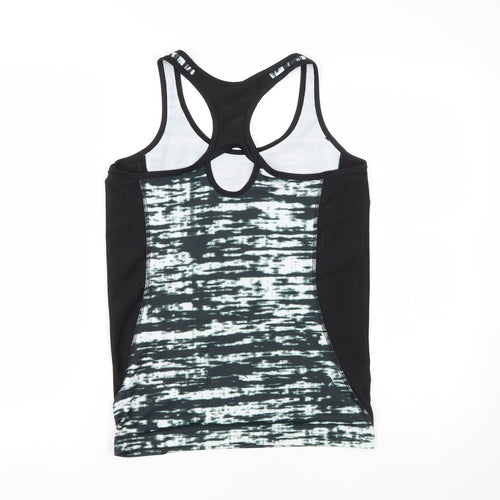 Atmosphere Womens Black Geometric Polyester Basic Tank Size 12 Round Neck