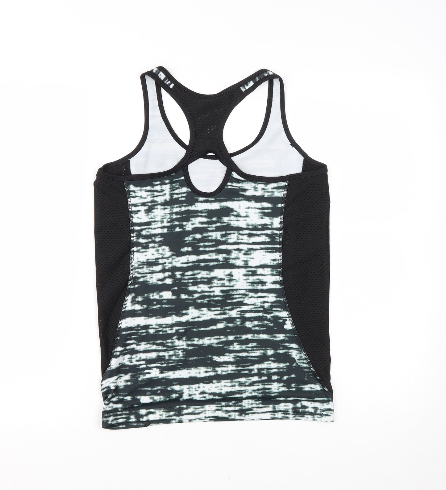 Atmosphere Womens Black Geometric Polyester Basic Tank Size 12 Round Neck