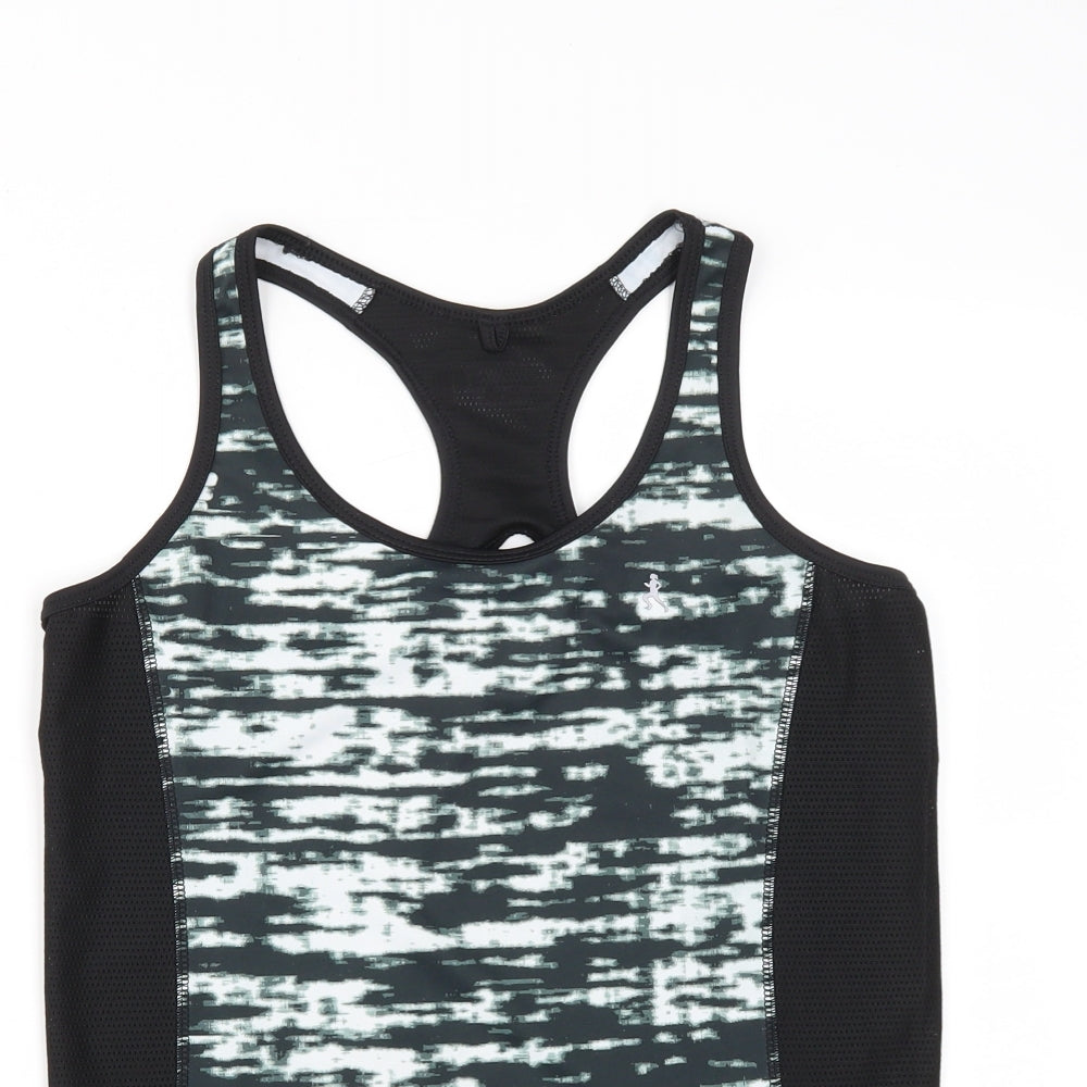 Atmosphere Womens Black Geometric Polyester Basic Tank Size 12 Round Neck